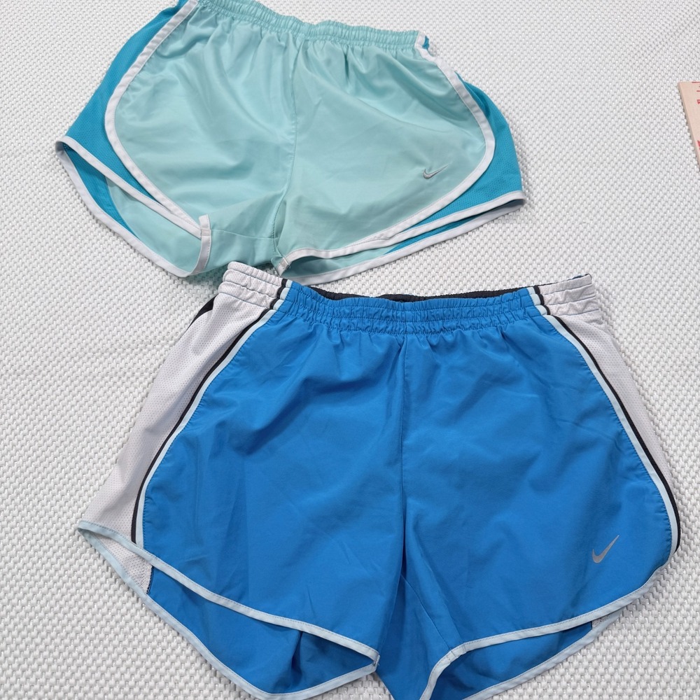 Nike Dri-FIT Womens S Running Shorts Lot of 2 Blue Aqua Tempo Athletic